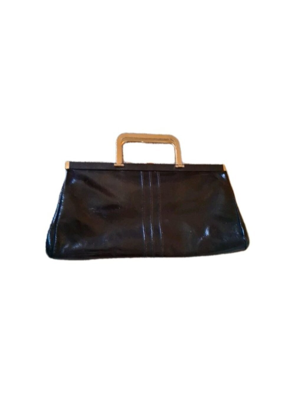Vintage Jane Shilton England bag black leather purse mod retro handbag